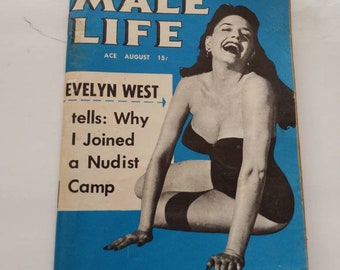 Fuskator Vintage Nudists - Male Life With Evelyn West Men's Magazine August 1955 Book - Etsy