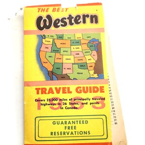 The Best Western 1963 Travel Guide USA Map Guide Reference Library Vintage Antique Manual Book Decor Vehicle Car Map Road Trip Hotel  US
