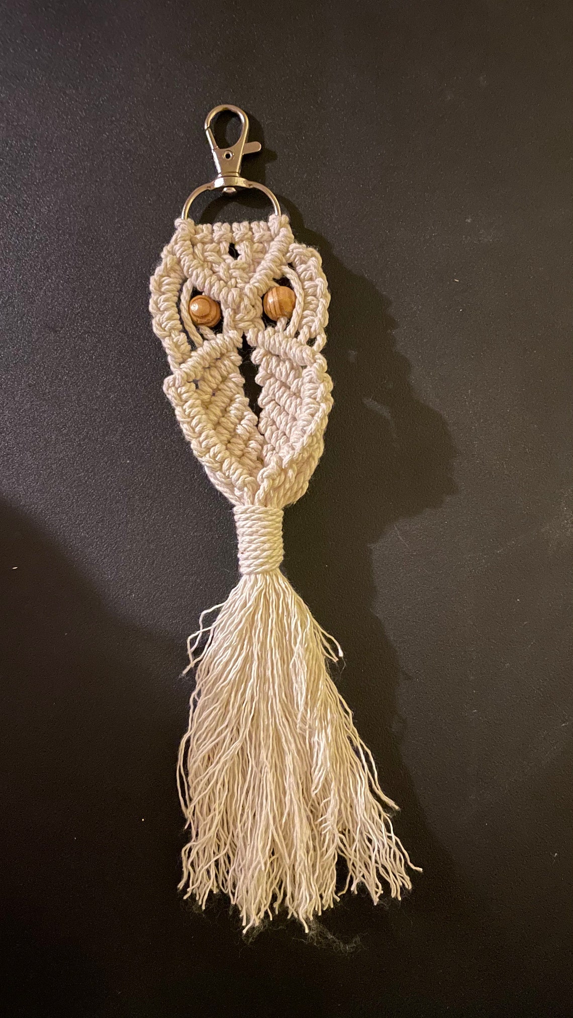 Macrame Owl Keychain Etsy