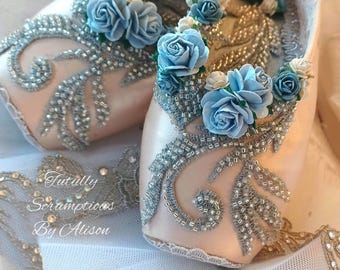 Vintage Shabby Chic Decorated Pointe Shoe, Ballet Room Decoration Keepsake, Interior Design, Ballet Gift, Dance Gift