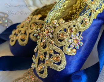Decorated Pointe Shoe, Ballet Gift, Decorated Ballet Shoe, Dance Gift, Dance Art, Pointe Shoe Art