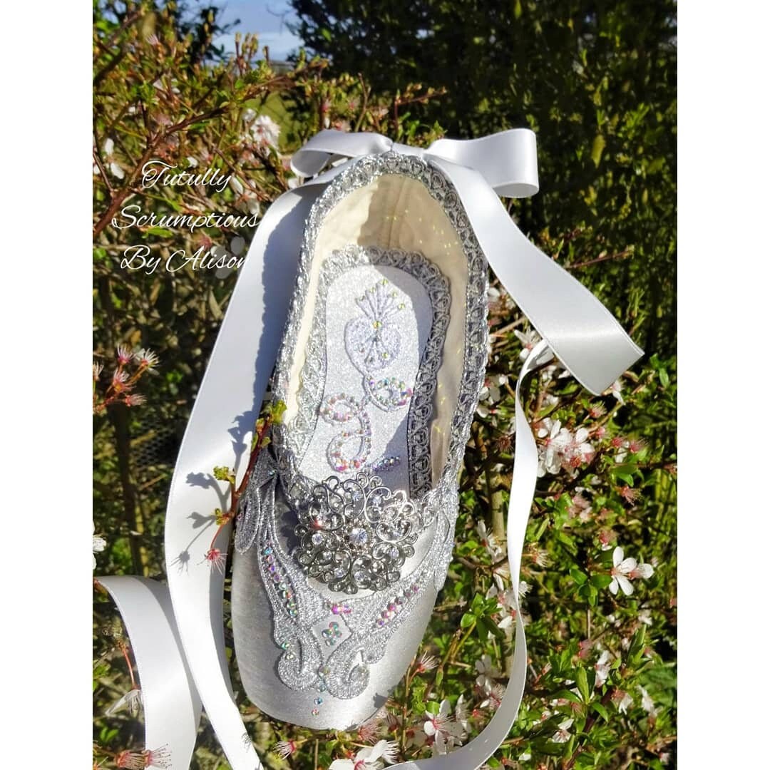 silver pointe shoes