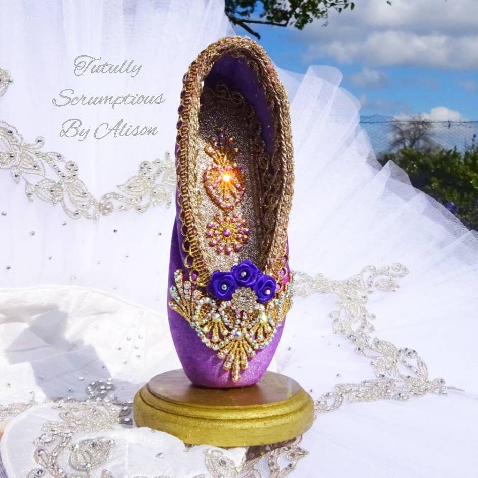 Bespoke Mounted Decorated Pointe Shoe Embellished Pointe Etsy