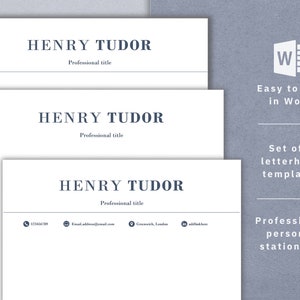 Personal letterhead template, easy to edit in word, simple modern letterhead design