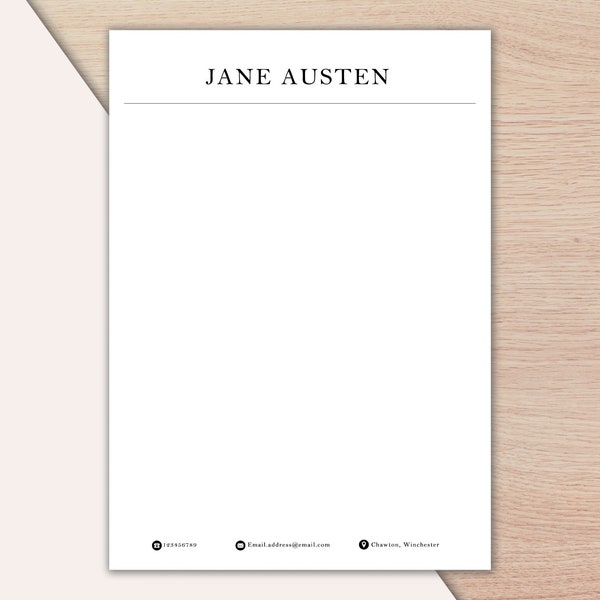 Personal letterhead template, modern, easy to edit in word, professionally designed