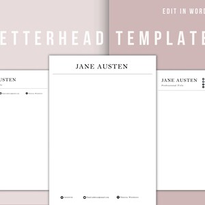 Plantillas de membretes personales, modernas, fáciles de editar en Word, diseñadas profesionalmente