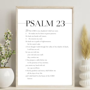 Psalm 23 Minimalist Bible Verse Wall Art | Christian Scripture Print | Instant Download | Modern Faith-Inspired Home Decor | PDF