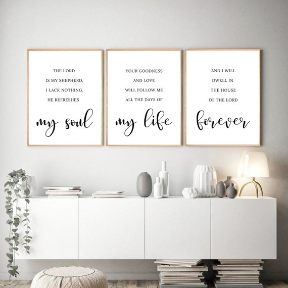Psalm 23 NIV Print/The Lord is my Shepherd Print/Motivational Verse/Bible Verse Printable Art ...
