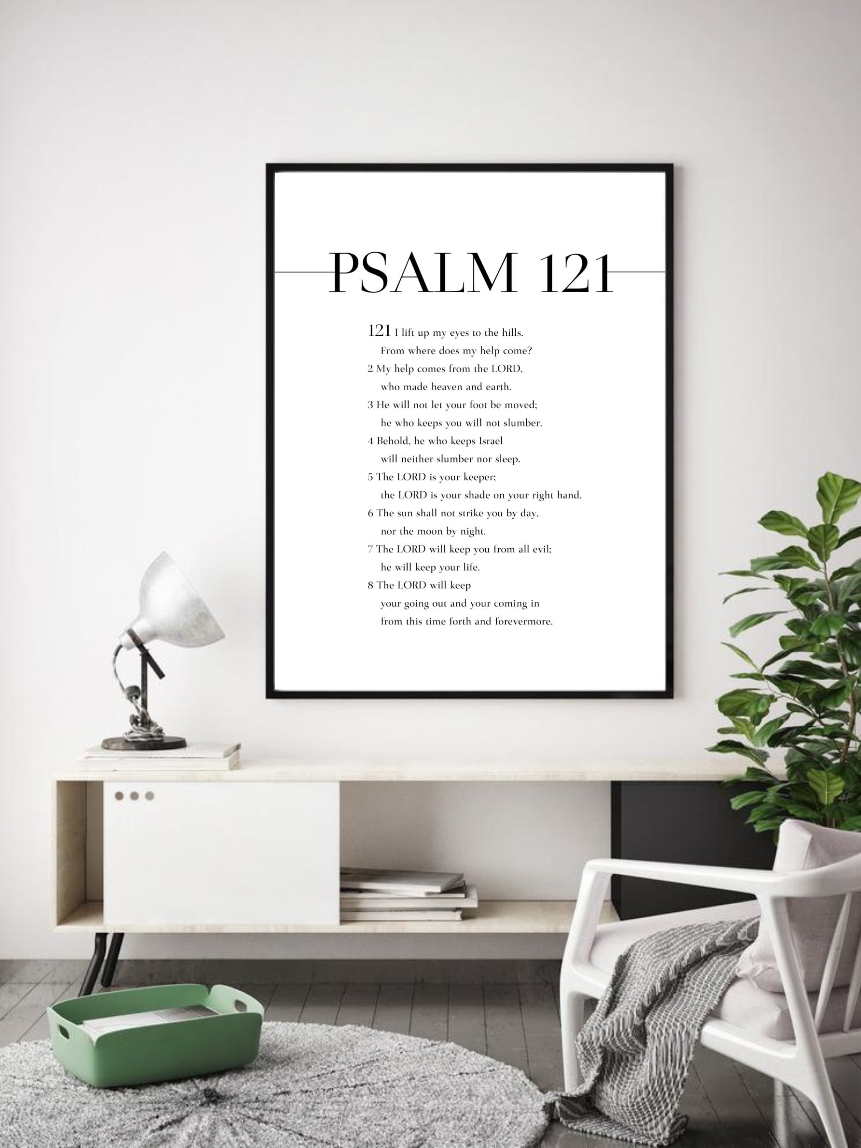 Psalm 121 Minimalist Bible Verse Wall Art | Christian Scripture Print ...