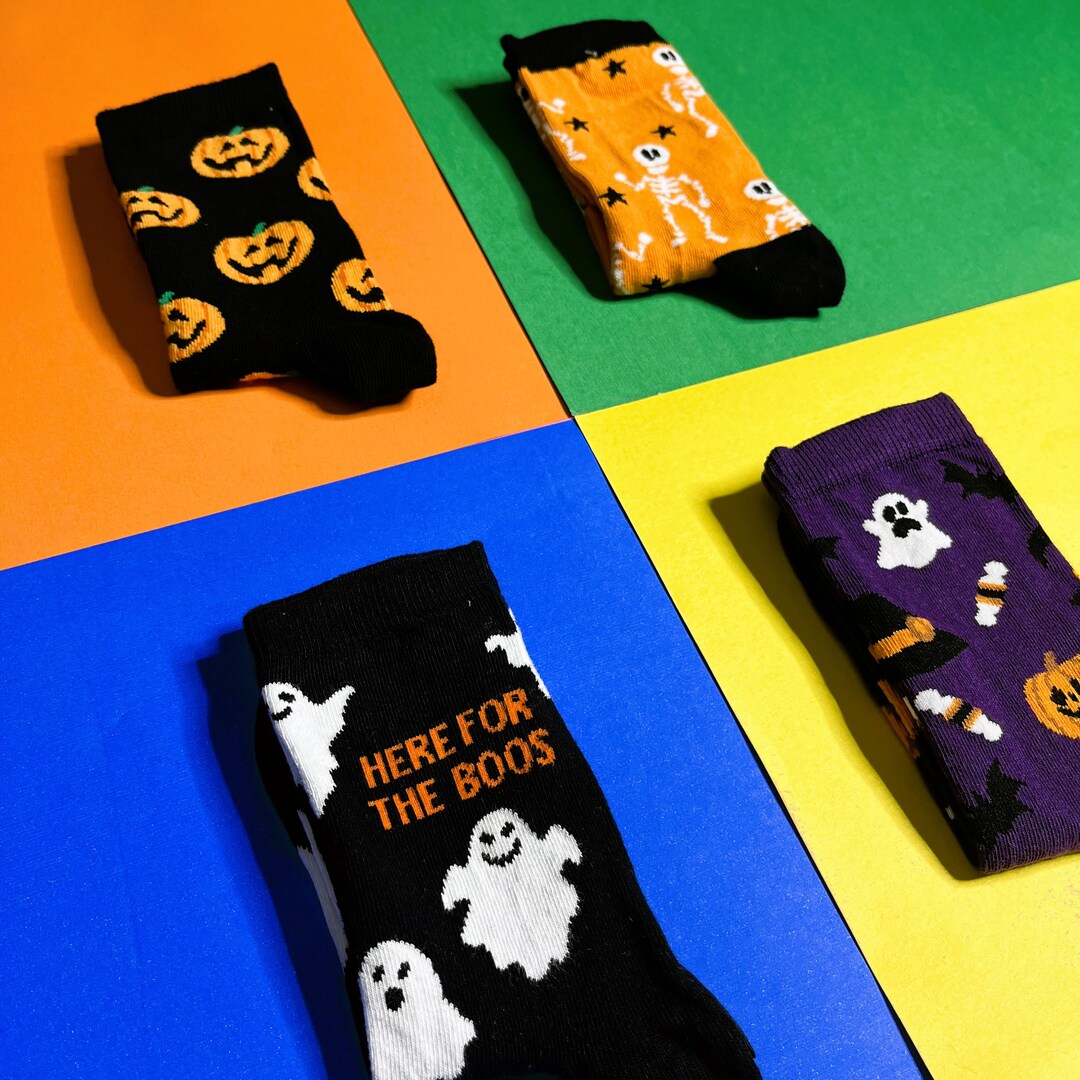 4 Socks Boxhalloween Socks Funny Socks Cool Socks Cute Etsy