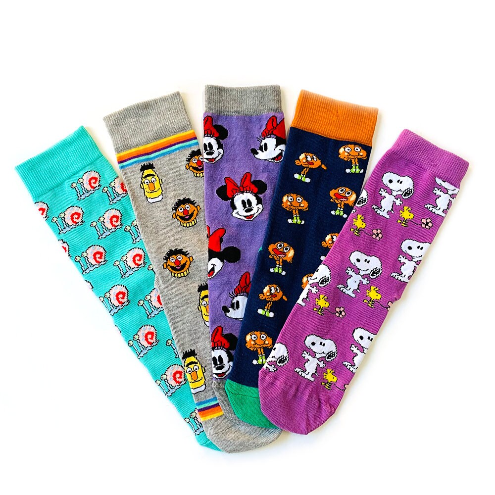 5-Pack Darwin Socks cartoon characters Socks %98 Cotton | Etsy