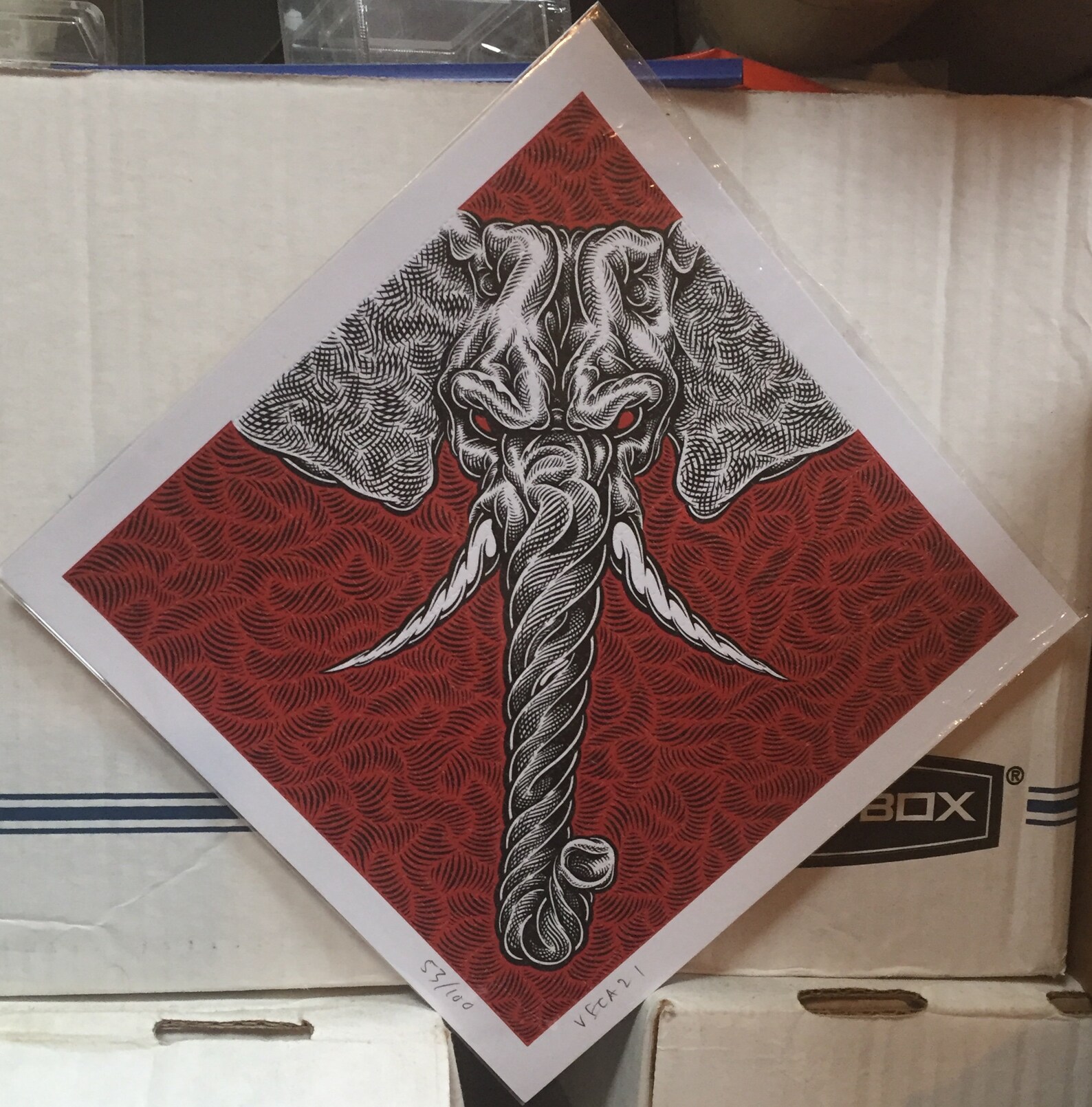 The Elephant Rider Clutch Band Blotter Art by Mark Dean Veca Etsy