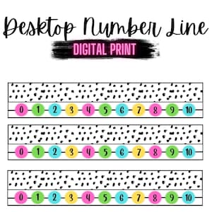 0-10, Desktop Number Line, Digital, Spotted Classroom Number Line