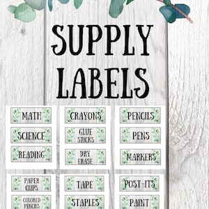Classroom Farmhouse Supply Labels DIGITAL FILE