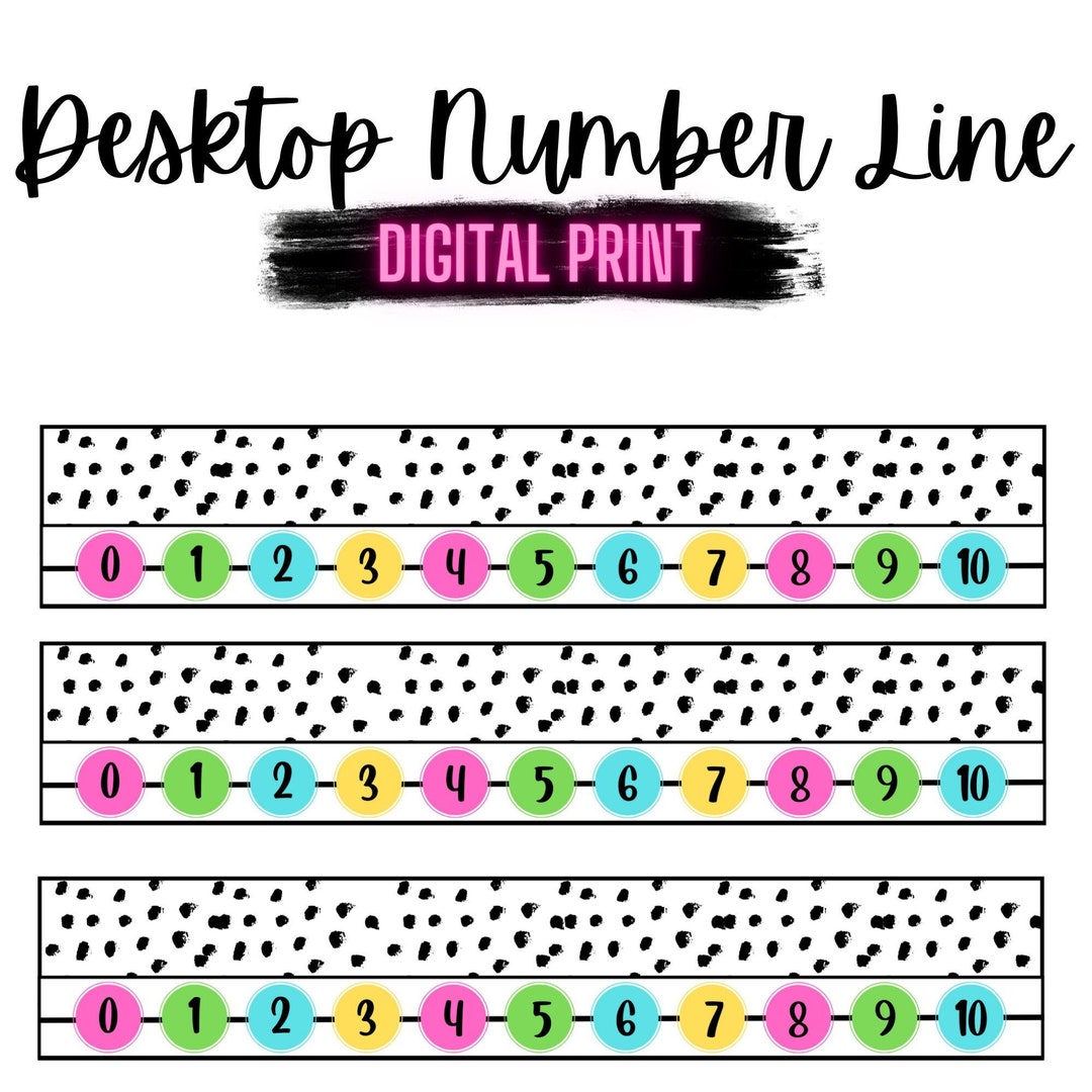 010, Desktop Number Line, Digital, Spotted Classroom Number Line Etsy