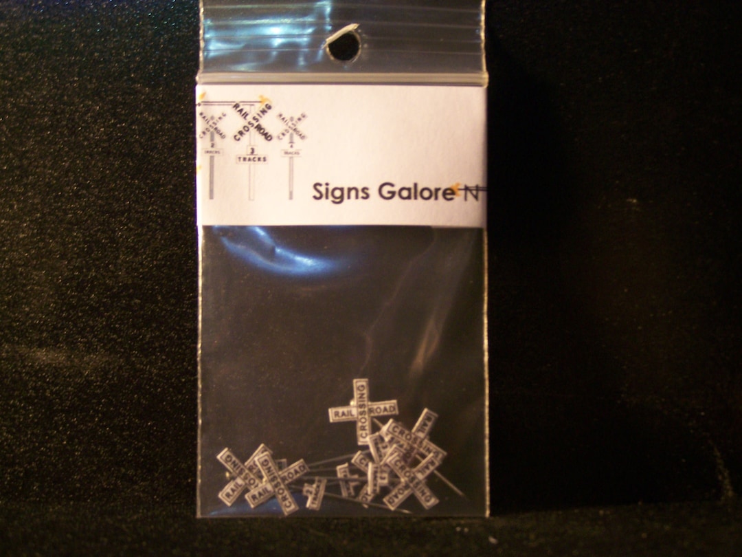 Model Train Crossbuck Model Train Street Signs 6 Crossbuck 2 - 4 Tracks Signs N Scale Layout ...