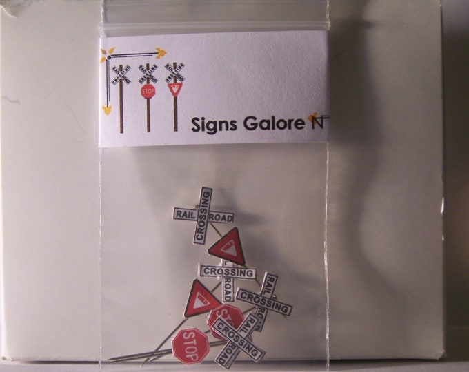 Model Train Crossbuck Model Train Street Signs 5 Crossbuck/ Signs N Scale for Layout Details ...