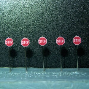 Scale Stop Sign Model Train Layout Street Signs 15