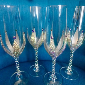 Royal Toast Crystal Rhinestone Embellished Champagne Flute