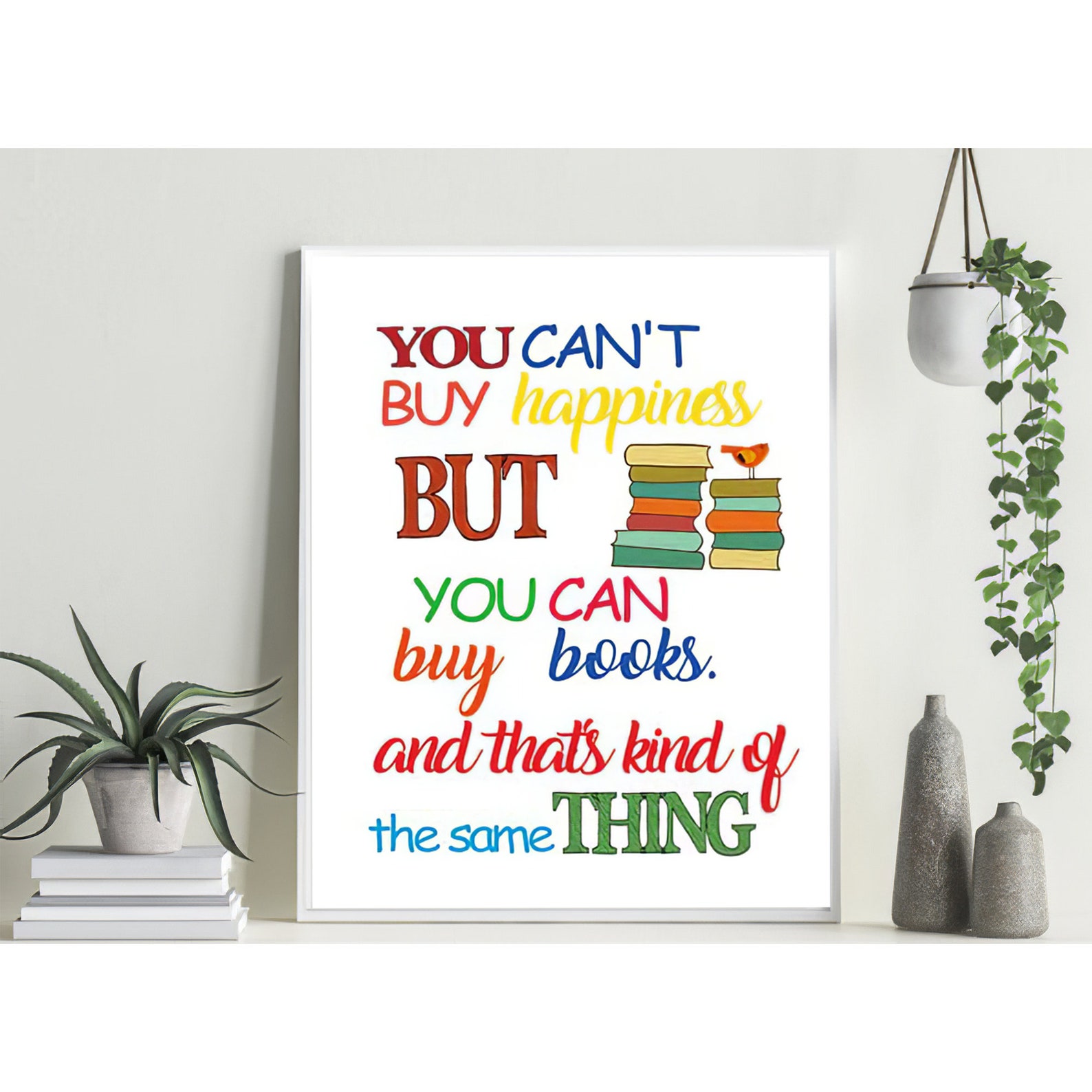 Colorful Reading Inspirational Poster Book Typography Poster Etsy