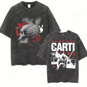 Camiseta lavada Playboi Carti de la gira Opium Punk 2025. Camiseta "I Am Music".