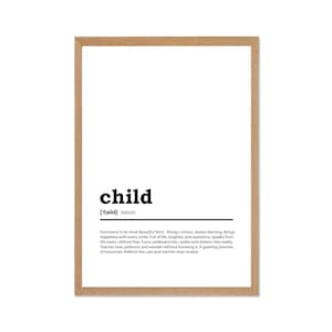 Child Definition Print | Definition Prints | Poster Print |Home Decor Printable Art | Family Definition Wall Art | Digital Download