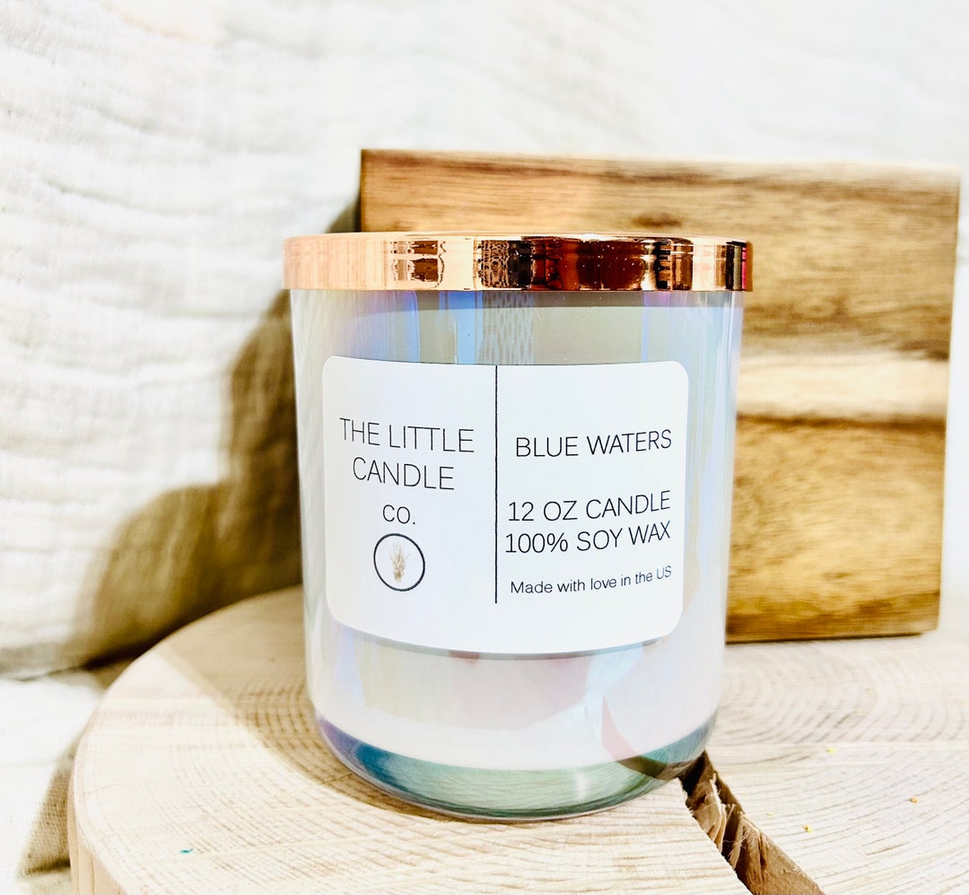 12oz Iridescent White Soy Candle Etsy