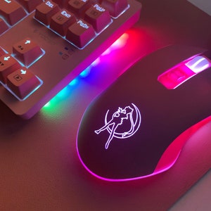 Kawaii Sailor Moon RGB Pink Gaming Mouse for PC Computer *UK stock*