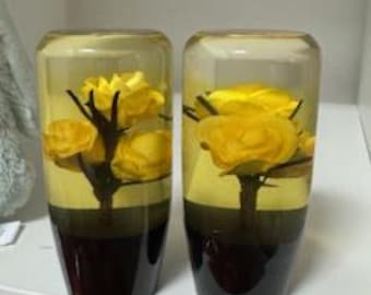 Manopla de câmbio com flor rosa amarela, estilo JDM, ideal para presentes automotivos e acessórios para carros.