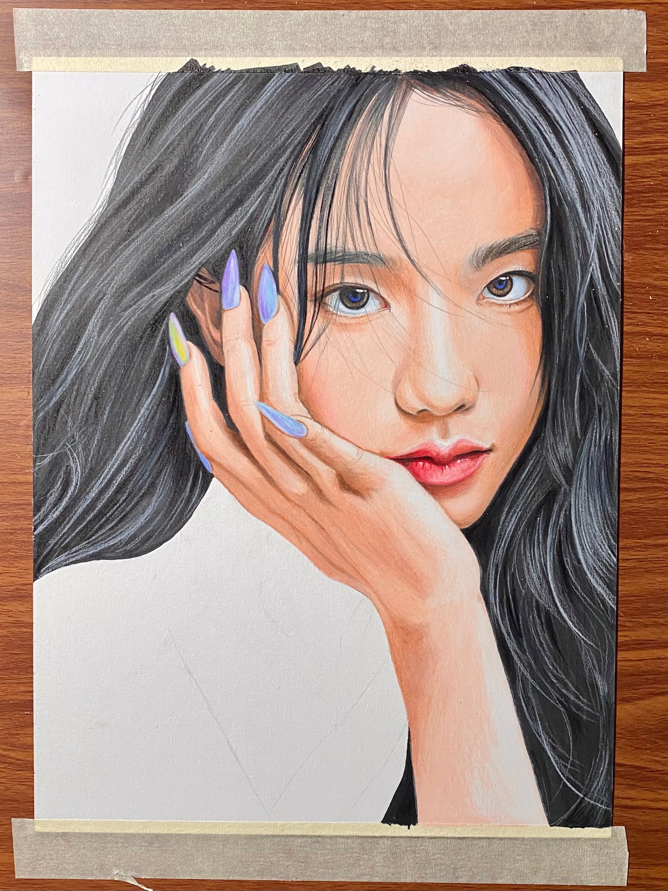 BLACKPINK Jisoo colored pencil Drawing Traditional Fanart Etsy