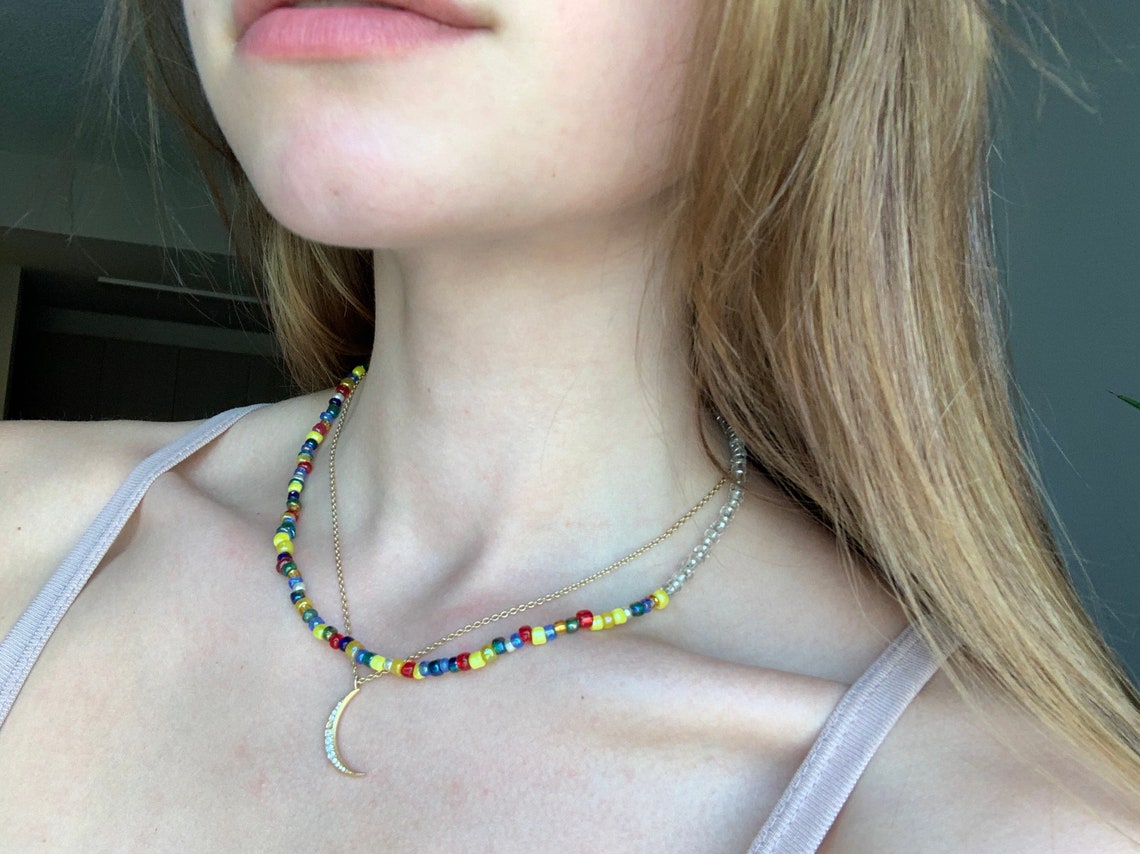 Simple Seed Bead Necklace Etsy