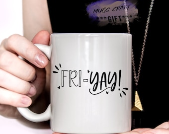 Bottle Mugs Carafe Fri-Yay Weekend Great Gift Idea.Friday Vinyl Sticker Decals for Wine Glasses 