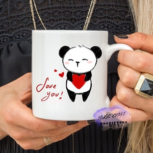 Love You Mug | Cute Gift Mug | Mommy Panda Gift | Gift For Love | Gift for her | Mommy Tumbler | Mother&#39;s Day | Nana Mug | Panda Mug | Heard