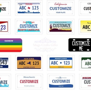 Placa de estado personalizada | Nome personalizado | Texto personalizado | Todos os 50 estados | Etiqueta de carro | Placa de motocicleta | Placa de bicicleta | 6x12 |Metal Alumínio