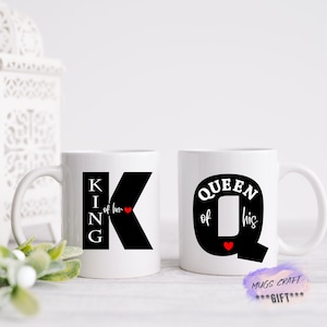 King Of Her |Queen Of His |Coffee  Mug | Gift for Her | Gift for Him | Love Day |Valentines Tumbler | Best Seller |Custom|