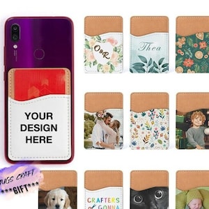 Telefonkartenhalter | iPhone Handytasche | Handytasche Kartenhalter aufkleben | Samsung Kreditkartenhalter |  Leder Kartenetui | Geschenk |