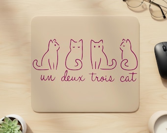 Um Gato Dois Três | Melhor Mouse Pad | Presente Personalizado para um Amigo | Presente para Ele | Presente para Ela | Mouse Pad Personalizado | Feito à Mão