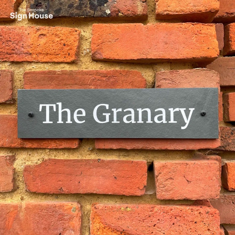 Your House Name Engraved into Grey Riven Slate Personalise with Different Sizes & Colours Made in the UK Long-Lasting Decor image 4