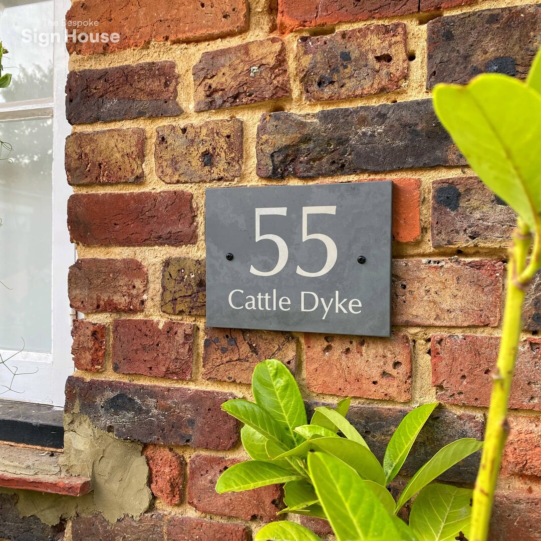 Slate Plaque for Homes Doorways and Porches Personalise With Your House