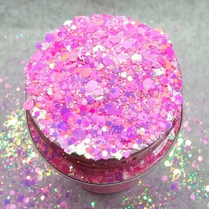 BUBBLICIOUS - Chunky hellrosa bis lila Glitzer | Chunky Pink Color shift Glitzer | Chunky Pastell Rosa Glitter | Ostern Frühling Glitters