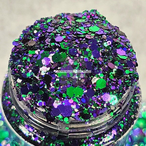 HEY FRANKIE! - Chunky Halloween Glitter Mix | Chunky Black Purple Green Glitters | Chunky Metallic Glitters | Glitter for Tumblers and Resin