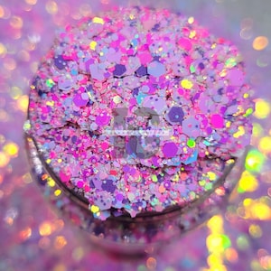 BEND AND SNAP - Pastell Glitzer | rosa Lila weiß Glitzer Mix | Chunky Pastell Glitter Mix | Ostern Glitzer | Chunky holographische Glitter