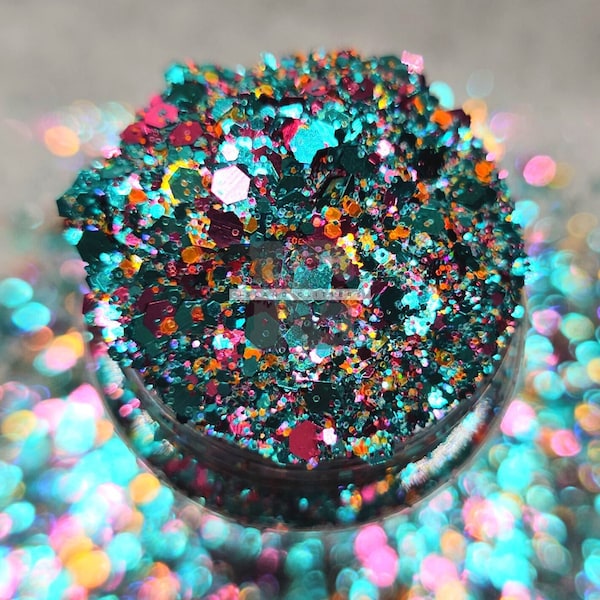 SOUTHERN SASS - Blue Pink Yellow Glitter Mix | Chunky Blue Glitters | Chunky Teal Glitters | Chunky Pink Glitters | Chunky Brown Glitters