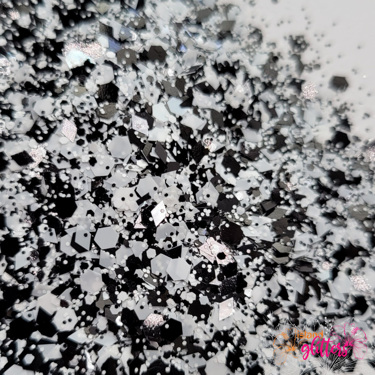 Chunky Polyester Glitter Black and White Polyester Glitter Etsy