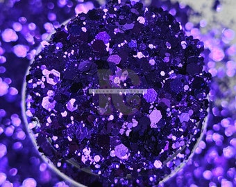 PURPLE PEOPLE EATER - Purple Glitters | Chunky Purple Glitters | Halloween Glitters | Metallic Purple Glitters | Chunky Metallic Purple