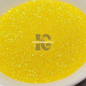DAFFODIL: fijne zonnebloemgele glitter | Fijne gele iriserende glitter | Fijne felgele glitter | Zonnig gele iriserende glitter