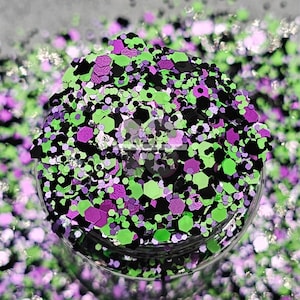 OH, GHOULY! - Chunky Halloween Glitters | Chunky Metallic Glitters | Black Glitters | Purple Glitters | Green Glitters | Tumbler Glitters
