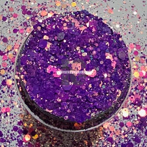 OBSESSED - Chunky Lila Glitzer | Reiches Lila Glitzer | Farbverschiebung Glitzer | Schneekugel Glitters | Glitzer für Haargel Make Up Nägel