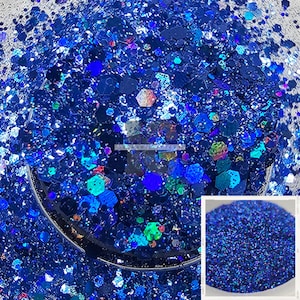 SIARGAO - blauwe glitters | Dikke blauwe holografische glitters | Koningsblauwe glitters | Echte blauwe glitter | Glitters voor bekers | Harsglitter