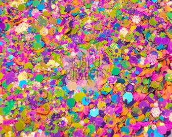 90S BRAT - Chunky Neon Glitters | 90s Glitters | 80s Glitters | Chunky Summer Glitter Mix | Snow Globe Glitters | Hair Gel Glitters